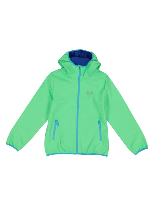 Zdjęcie produktu Jack Wolfskin Kurtka softshellowa "Fourwinds" w kolorze zielonym rozmiar: 140