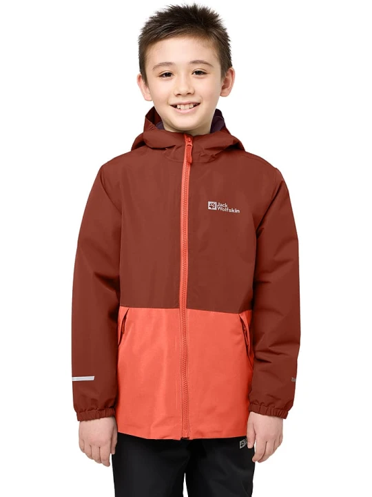 Zdjęcie produktu Jack Wolfskin Kurtka zimowa "Snowy Days" w kolorze brązowo-pomarańczowym rozmiar: 152