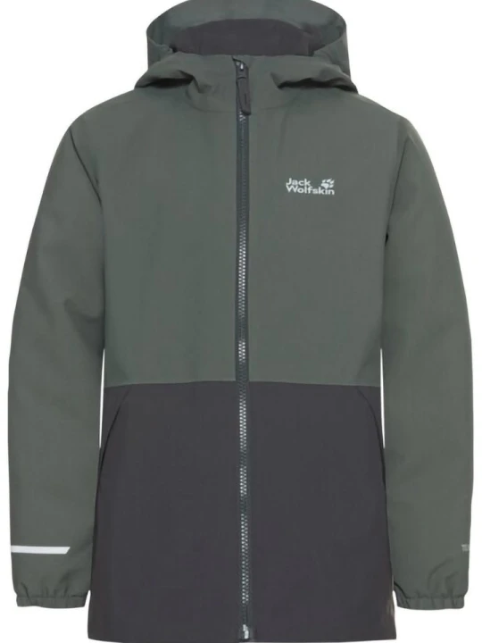 Zdjęcie produktu Jack Wolfskin Kurtka zimowa "Snowy Days" w kolorze szaro-oliwkowym rozmiar: 128