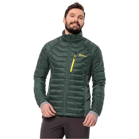 Zdjęcie produktu Jack Wolfskin Routeburn Pro Ins Jacket 1206862-T0138, Męskie, Zielone, kurtki zimowe, poliester, rozmiar: L