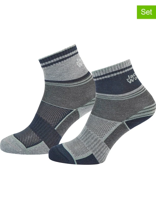 Zdjęcie produktu Jack Wolfskin Skarpety funkcyjne (2 pary) "Hike" w kolorze szaro-granatowym rozmiar: 31-33