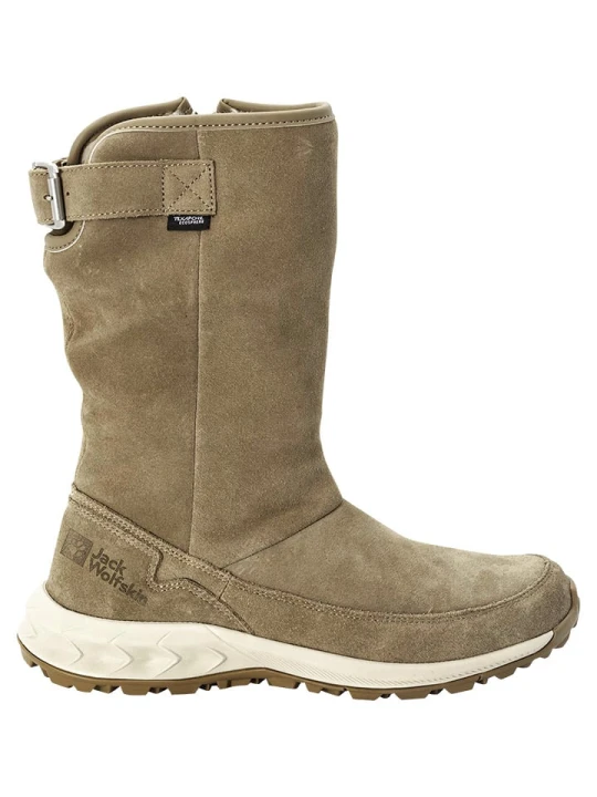 Zdjęcie produktu Jack Wolfskin Skórzane kozaki zimowe "Queenstown Texapore" w kolorze beżowym rozmiar: 39, 5