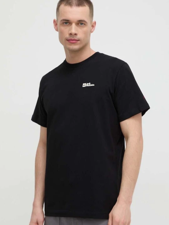 Zdjęcie produktu Jack Wolfskin t-shirt bawełniany Essential czarny