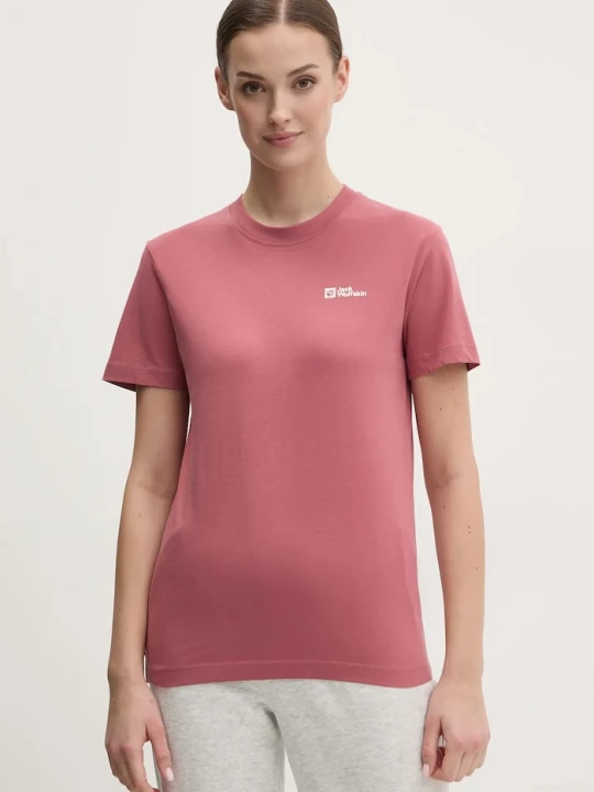 Zdjęcie produktu Jack Wolfskin t-shirt bawełniany różowy