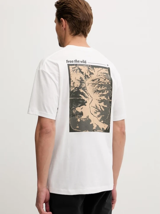 Zdjęcie produktu Jack Wolfskin t-shirt męski bawełniany Confident biały