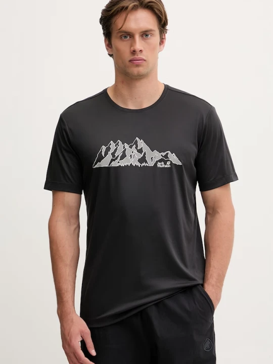 Zdjęcie produktu Jack Wolfskin T-shirt trekkingowy męski Peak Graphic czarny