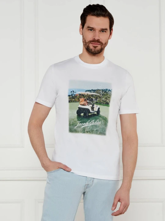 Zdjęcie produktu Jacob Cohen T-shirt GIROCOLLO COSTINA | Regular Fit biały
