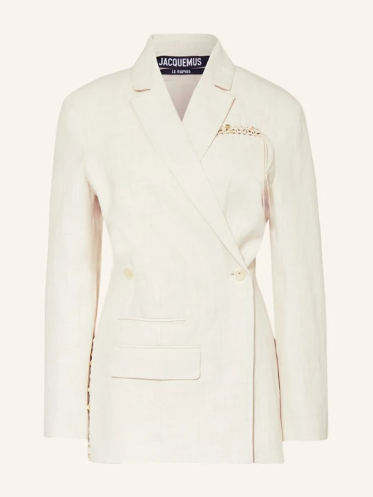 Zdjęcie produktu Jacquemus Blezer La Veste Tibau Brodee Z Lnem weiss KREMOWY