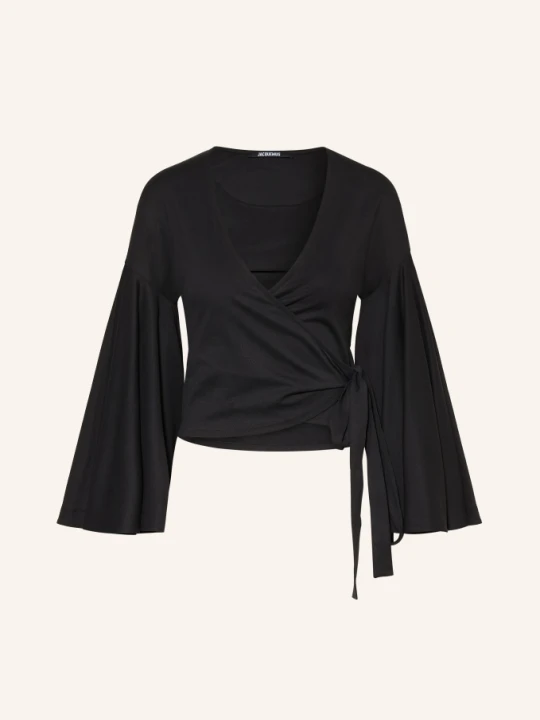 Zdjęcie produktu Jacquemus Bluzka Kopertowa Le Cache Coeur Ventadou Z Rękawami 3 / 4 schwarz CZARNY