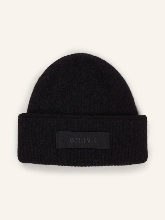 Zdjęcie produktu Jacquemus Czapka Le Bonnet Gros Grain Z Alpaką schwarz CZARNY