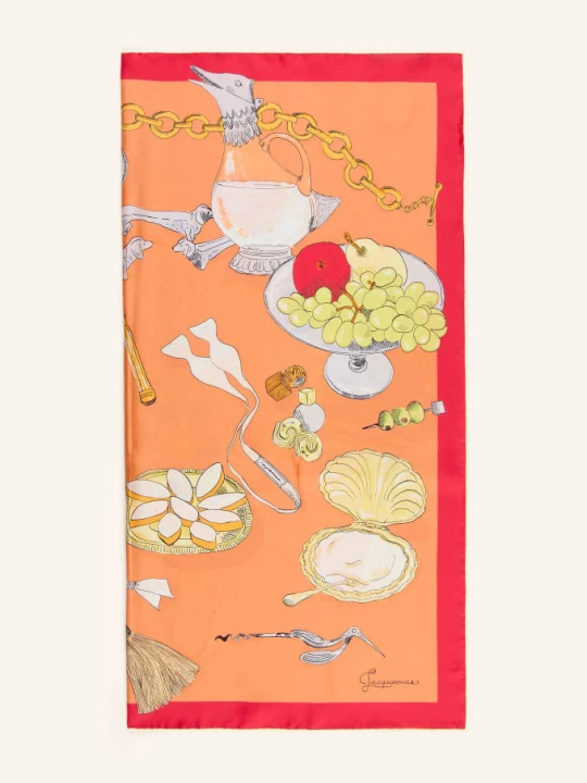 Zdjęcie produktu Jacquemus Jedwabna Chusta Le Grand Foulard Cocktail rot