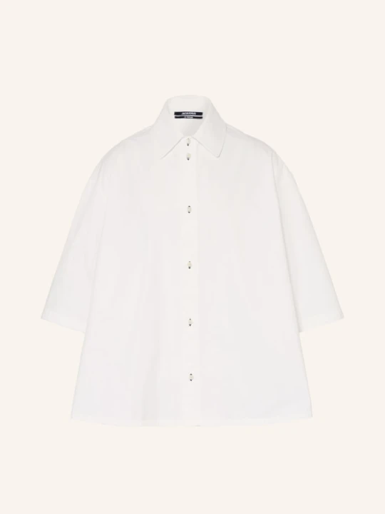 Zdjęcie produktu Jacquemus Koszula La Chemise Triangle Comfort Fit Z Rękawem 3/4 weiss BIAŁY