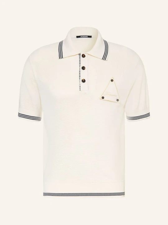 Zdjęcie produktu Jacquemus Koszulka Polo Z Dzianiny Le Polo Voilier Z Jedwabiem weiss BIAŁY