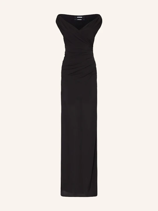 Zdjęcie produktu Jacquemus Sukienka Z Odkrytymi Ramionami La Robe Rita Longue schwarz CZARNY