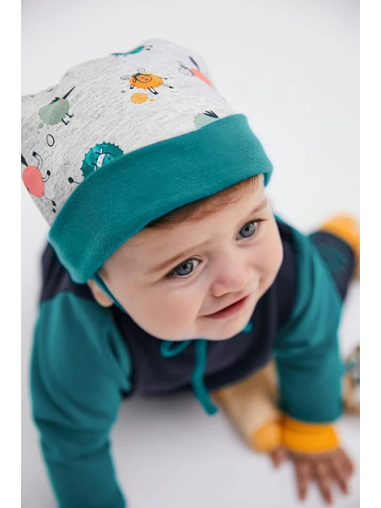 Zdjęcie produktu JAKO-O Czapka w kolorze szaro-jasnozielonym rozmiar: 46-48 cm
