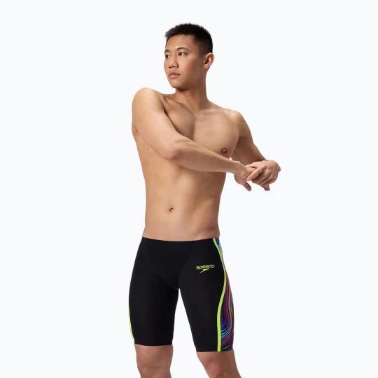 Zdjęcie produktu Jammery pływackie męskie Speedo Fastskin LZR Intent 2.0 Jammer black / molten blur / hyper yellow
