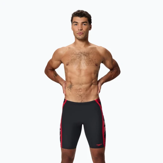 Zdjęcie produktu Jammery pływackie męskie Speedo Hyper Boom Splice anthracite / high risk red Czarny