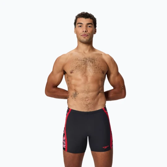 Zdjęcie produktu Jammery pływackie męskie Speedo Hyper Boom Splice Mid anthracite / high risk red Czarny