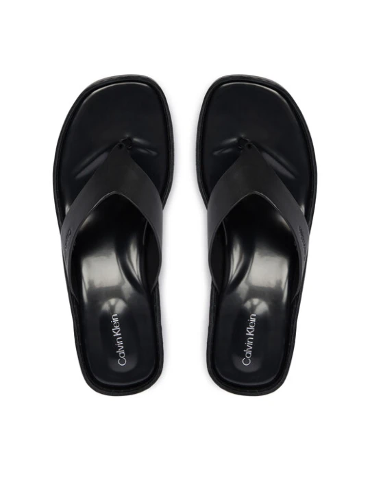 Zdjęcie produktu Japonki Calvin Klein Block Heel Sndl Thong Lth HW0HW02913 Czarny