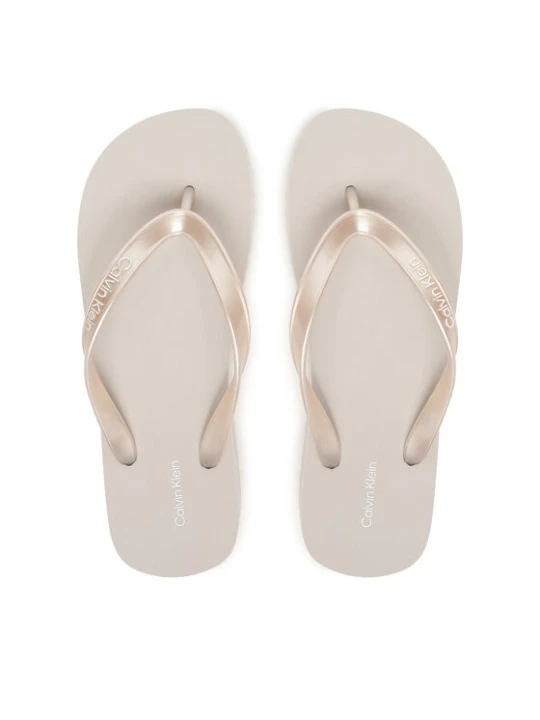 Zdjęcie produktu Japonki Calvin Klein Flatform Flip Flop Met Tpu HW0HW03120 Srebrny