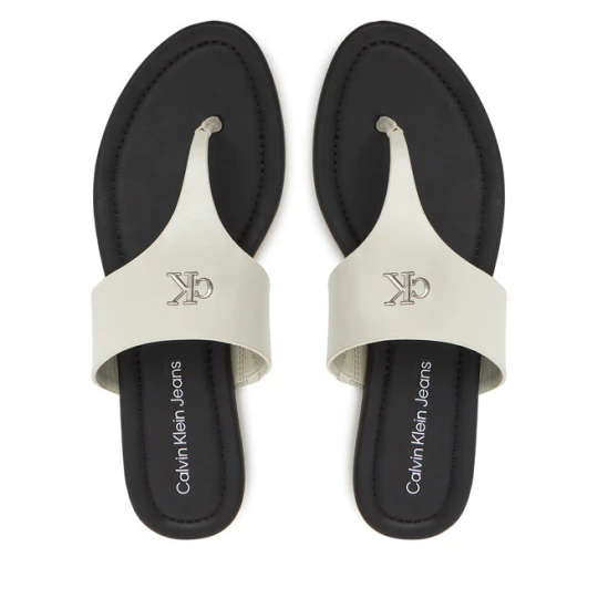 Zdjęcie produktu Japonki Calvin Klein Jeans Flat Sandal Toepost Mg YW0YW01691 Biały