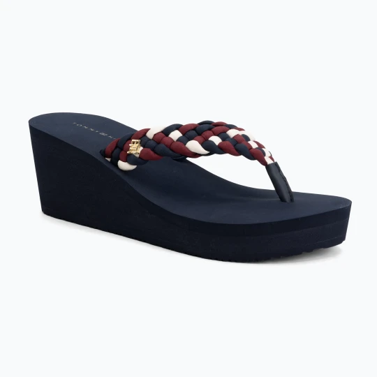 Zdjęcie produktu Japonki damskie Tommy Hilfiger Wedge Braided Summer Sandal rwb Granatowy