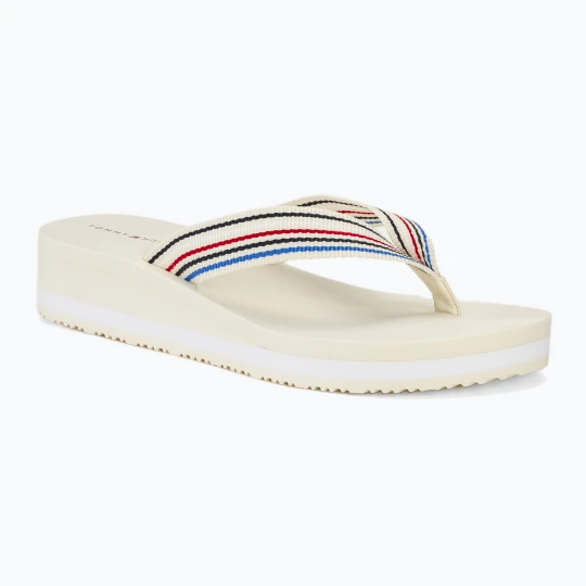 Zdjęcie produktu Japonki damskie Tommy Hilfiger Wedge Stripes Beach Sandal calico Beżowy