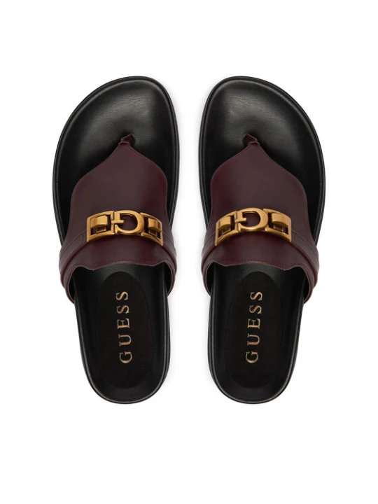 Zdjęcie produktu Japonki Guess FLJFRR LEA03 Bordowy