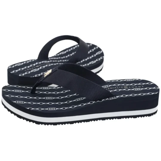 Zdjęcie produktu Japonki Im TH Chainprint Midwedge Sandal Space Blue FW0FW08527 DW6 (TH1294-a) Tommy Hilfiger