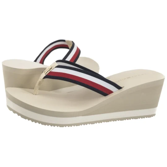 Zdjęcie produktu Japonki TH Corporate Wedge Beach Sandal Muslin FW0FW08520 ACJ (TH1314-a) Tommy Hilfiger
