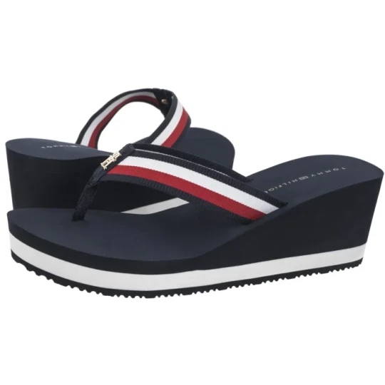 Zdjęcie produktu Japonki TH Corporate Wedge Beach Sandal Space Blue FW0FW08520 DW6 (TH1314-b) Tommy Hilfiger