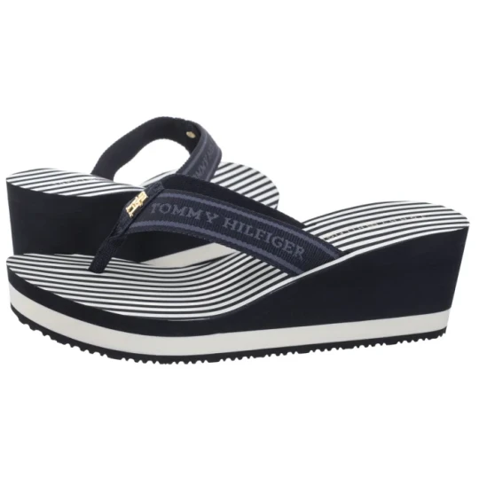 Zdjęcie produktu Japonki TH Stripes Wedge Beach Sandal Space Blue FW0FW08521 DW6 (TH1339-a) Tommy Hilfiger