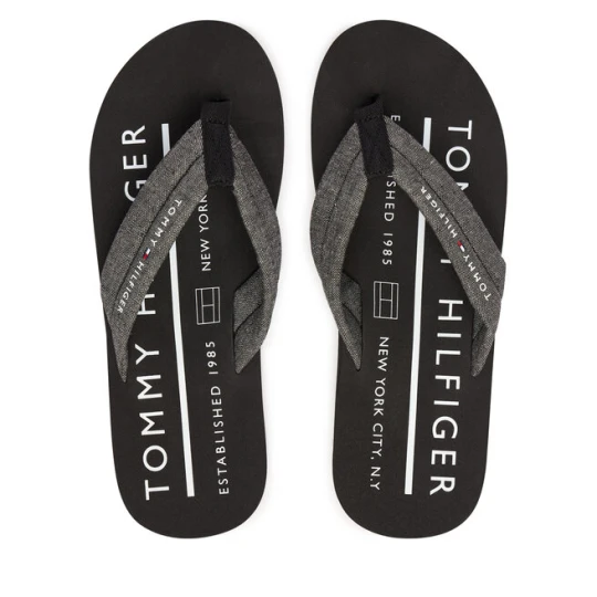 Zdjęcie produktu Japonki Tommy Hilfiger Hilfiger Chambray Beach Sandal FM0FM05751 Szary