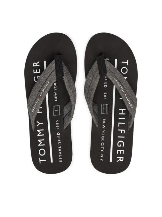 Zdjęcie produktu Japonki Tommy Hilfiger Hilfiger Chambray Beach Sandal FM0FM05751 Szary