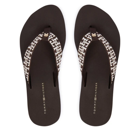 Zdjęcie produktu Japonki Tommy Hilfiger Mono Wedge Summer Sandal FW0FW09696 Brązowy