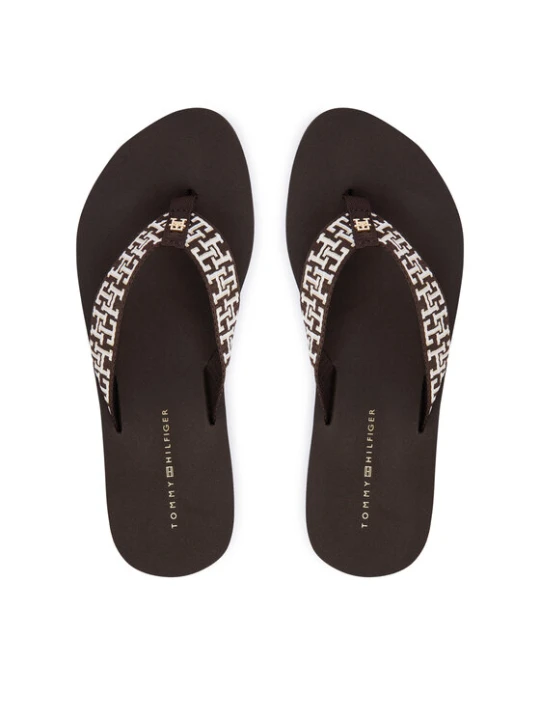 Zdjęcie produktu Japonki Tommy Hilfiger Mono Wedge Summer Sandal FW0FW09696 Brązowy