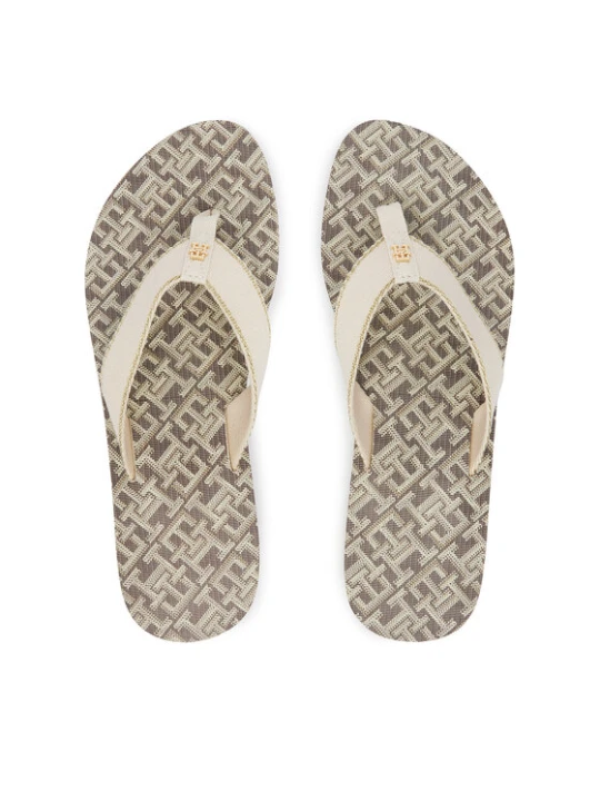 Zdjęcie produktu Japonki Tommy Hilfiger Monogram Mid Wedge Sandal FW0FW09419 Kremowy