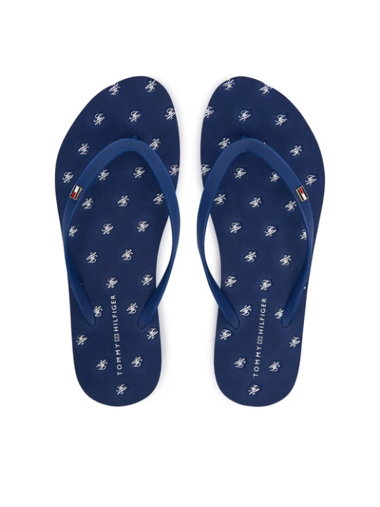 Zdjęcie produktu Japonki Tommy Hilfiger Repeat Logo Platform FW0FW09199 Granatowy