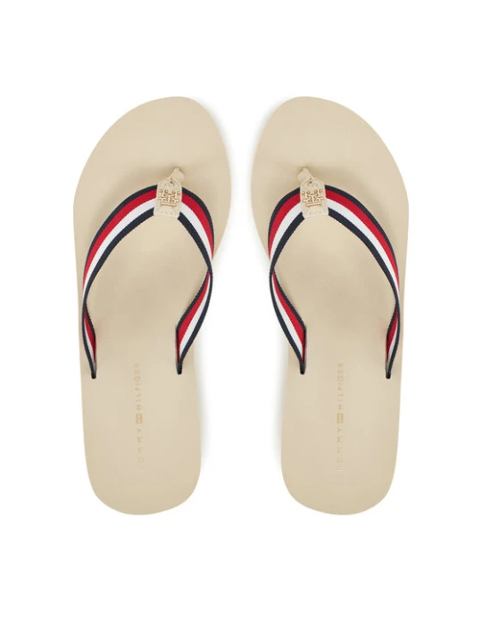 Zdjęcie produktu Japonki Tommy Hilfiger Th Corporate Wedge Beach Sandal FW0FW08520 Beżowy