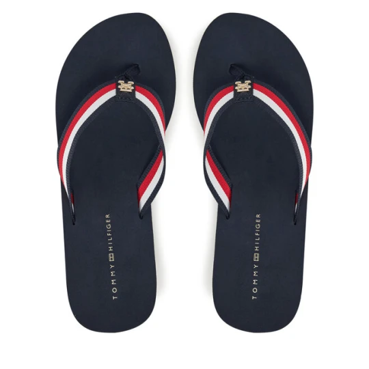 Zdjęcie produktu Japonki Tommy Hilfiger Th Corporate Wedge Beach Sandal FW0FW08520 Granatowy