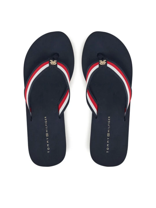 Zdjęcie produktu Japonki Tommy Hilfiger Th Corporate Wedge Beach Sandal FW0FW08520 Granatowy