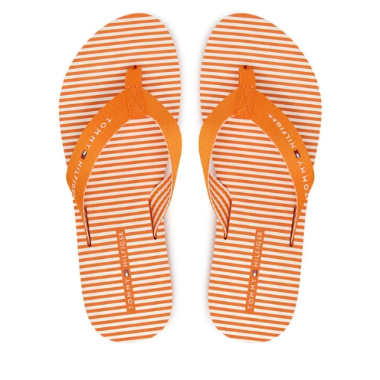 Zdjęcie produktu Japonki Tommy Hilfiger Th Ithaca Stripe Summer Sandal FW0FW09192 Pomarańczowy