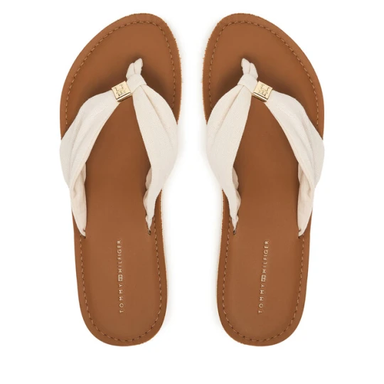 Zdjęcie produktu Japonki Tommy Hilfiger Th Ltr Footbed Summer Sandal FW0FW09194 Écru Kremowy