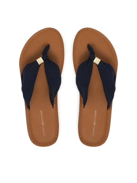 Zdjęcie produktu Japonki Tommy Hilfiger Th Ltr Footbed Summer Sandal FW0FW09194 Granatowy