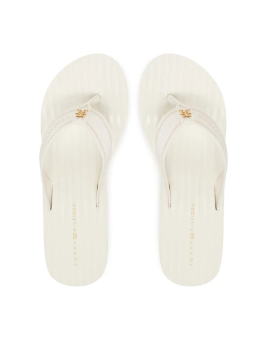 Zdjęcie produktu Japonki Tommy Hilfiger Th Stripes Wedge Beach Sandal FW0FW08521 Biały