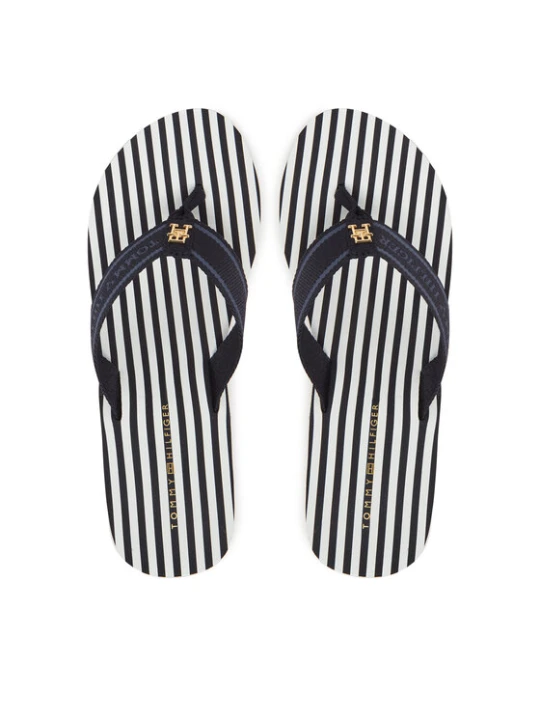 Zdjęcie produktu Japonki Tommy Hilfiger Th Stripes Wedge Beach Sandal FW0FW08521 Niebieski