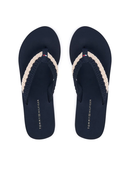 Zdjęcie produktu Japonki Tommy Hilfiger Th Wedge Crochet Summer Sandal FW0FW09420 Granatowy