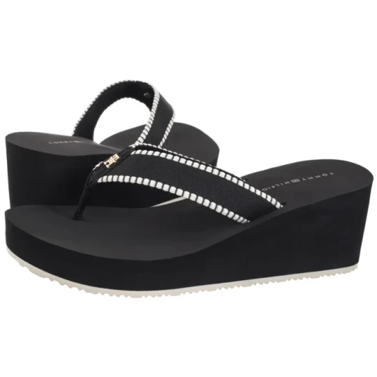 Zdjęcie produktu Japonki Wedge Beach Sandal Black FW0FW08738 BDS (TH1353-b) Tommy Hilfiger