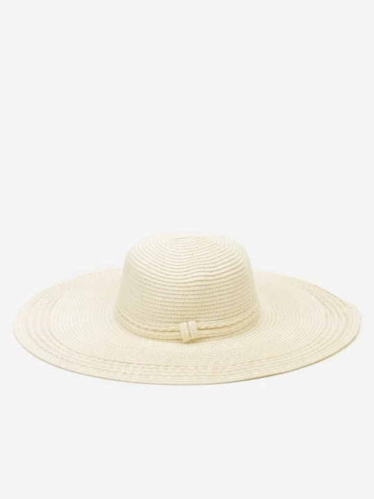 Zdjęcie produktu Jasnobeżowy Kapelusz Plażowy z Plecionki w stylu Boho Amicuralia