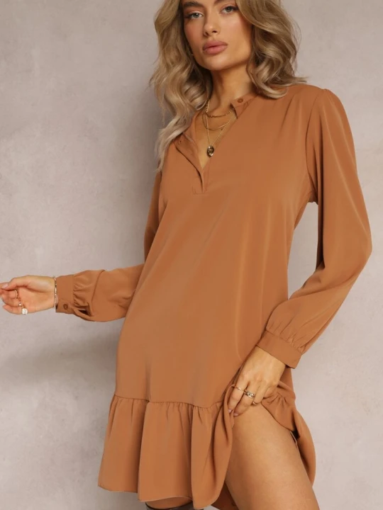 Zdjęcie produktu Jasnobrązowa Sukienka Pudełkowa Oversize Neki Lily Rose Brązowy